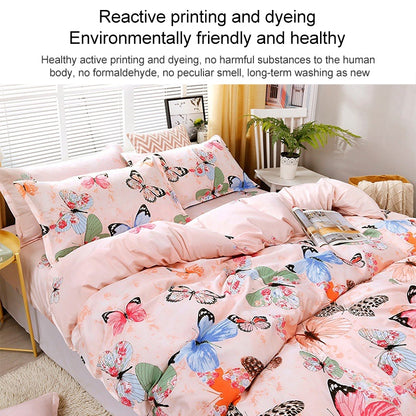 4pcs / Set Printing Bedding Set Bed Sheet  Pillowcases Cover, For 2.2m Bed