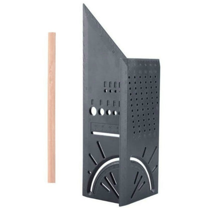 Three-Dimensional Woodworking Stop-Type Ruler, Grey Ruler and Pen