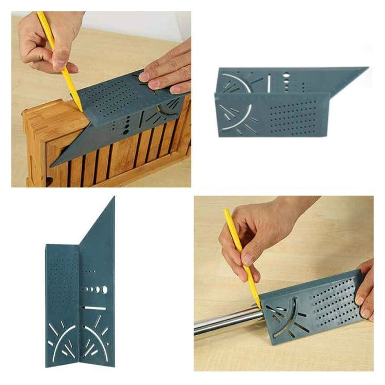 Three-Dimensional Woodworking Stop-Type Ruler, Grey Ruler and Pen