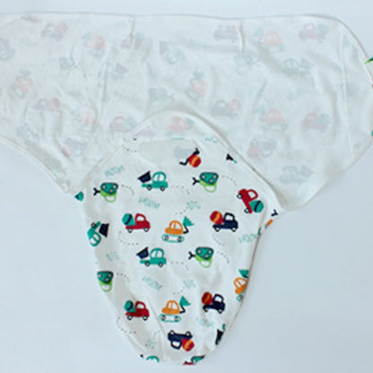 Spring  Summer Cotton Baby Infant Bags Towels Sleeping Bags Knitted Cloth Cap Set, S (50x70 CM), L (60x75 CM)