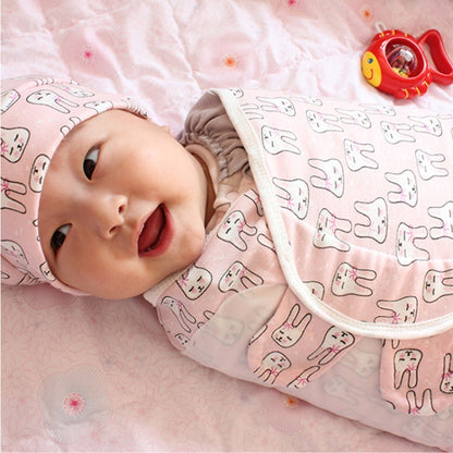 Spring  Summer Cotton Baby Infant Bags Towels Sleeping Bags Knitted Cloth Cap Set, S (50x70 CM), L (60x75 CM)
