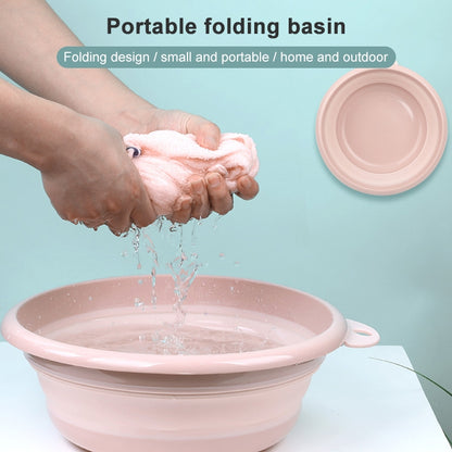 Folding Washbasin Outdoor Travel Portable Washtub, 9x25cm, 12x32cm