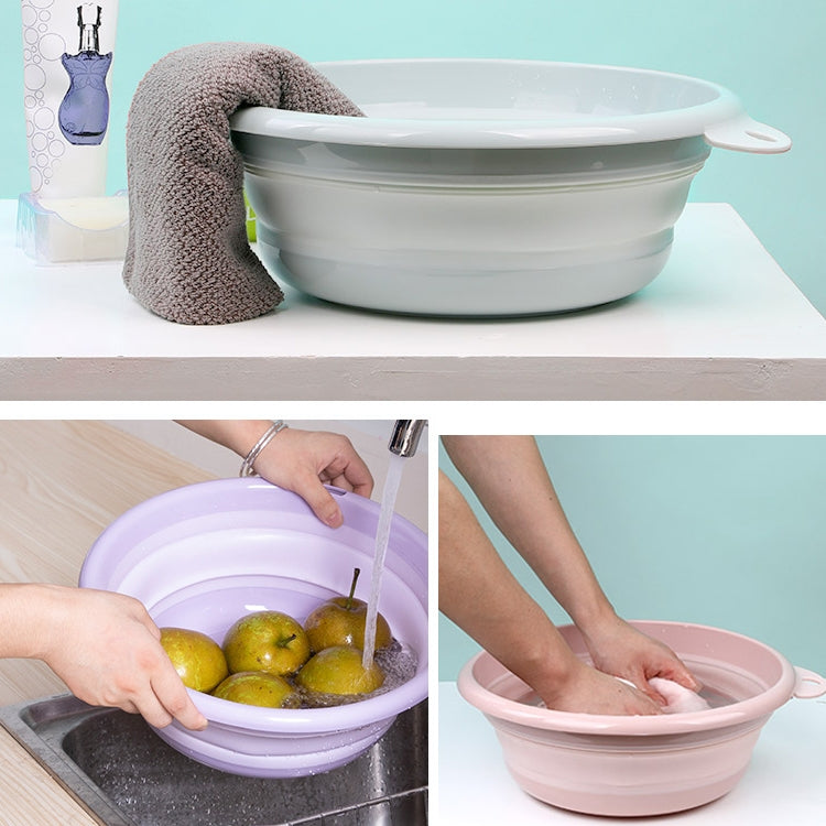 Folding Washbasin Outdoor Travel Portable Washtub, 9x25cm, 12x32cm