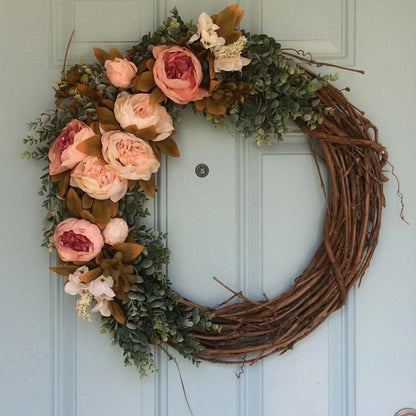 2 PCS Tree Vine Christmas Wreath DIY Rattan Garden Decoration Rattan Window Decoration