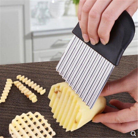 French Fries Cut Stainless Steel Saw Blade Serrated Cutter Fruit and Vegetable Tools Wave Knife Kitchen Equipment Accessories, Style 3