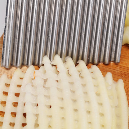 French Fries Cut Stainless Steel Saw Blade Serrated Cutter Fruit and Vegetable Tools Wave Knife Kitchen Equipment Accessories, Style 3