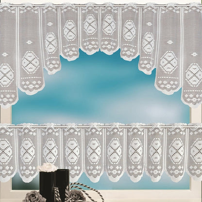 White Translucent Coffee Curtain Tulle Lace Sheer Warp Knitted Jacquard Curtains Bedroom Curtains, Lower Curtain, Upper Curtain, Upper And Lower Curtain