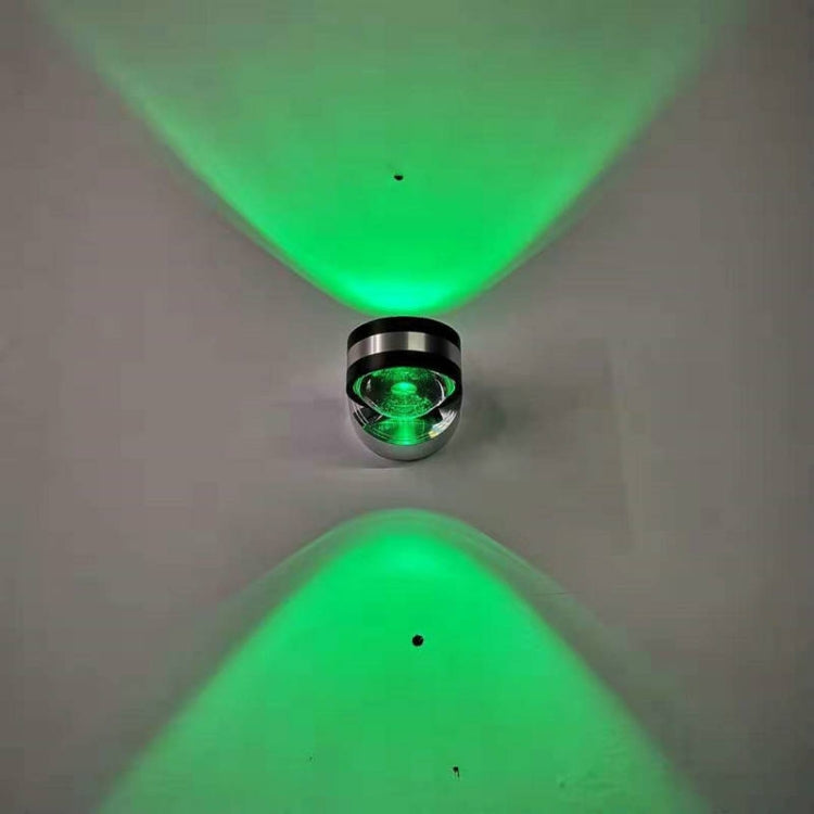 LED Up And Down Light Wall Light Double-Sided Crystal Aluminum Lights Upper Outlet, 2W (Yellow Light), 2W (Blue Light), 2W (Green Light), 2W (Purple Light), 2W (Mixed Color Light), 6W (Red Light), 6W (Yellow Light), 6W (Blue Light), 6W (Green Light)���...