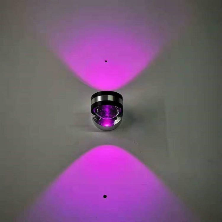 LED Up And Down Light Wall Light Double-Sided Crystal Aluminum Lights Upper Outlet, 2W (Yellow Light), 2W (Blue Light), 2W (Green Light), 2W (Purple Light), 2W (Mixed Color Light), 6W (Red Light), 6W (Yellow Light), 6W (Blue Light), 6W (Green Light)���...