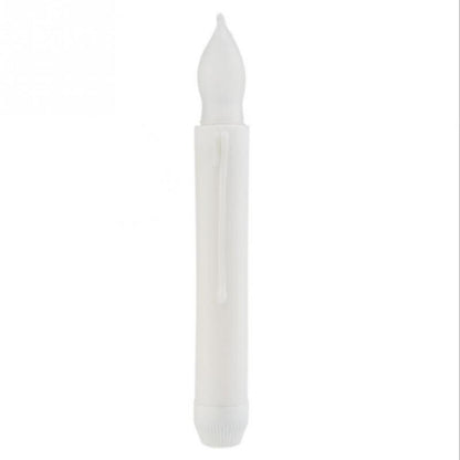12 PCS/ Box LED Electronic Candle Light Flameless Candle Light Long Rod Christmas Candle, Flashing Warm White Light