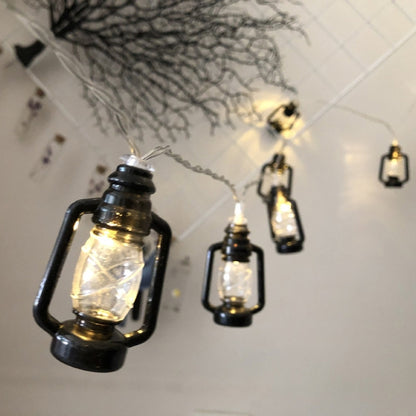 Christmas Lantern Festival Decoration Retro Kerosene Lamp LED String, 1.5m 10LEDs/ Black, 3m 20LEDs/ Black
