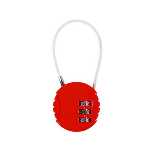 Steel Rope Spherical Combination Lock Gym Luggage Bicycle Round Padlock, Black, Silver, Red