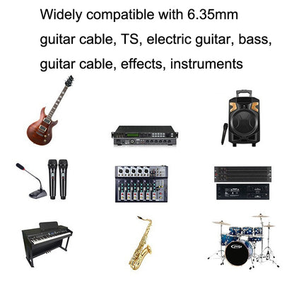 1 Straight Head +1 Elbow Head 6.35mm Guitar Cable Oxygen-Free Copper Core TS Large Two-core Cable