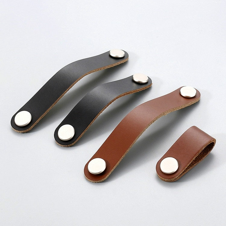 Kitchen Cabinet Wardrobe Leather Door Handle Drawer Pull, Black Single Hole, Black 96, Light Coffee 96, Black 128