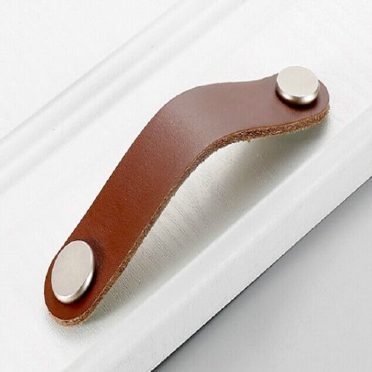 Kitchen Cabinet Wardrobe Leather Door Handle Drawer Pull, Black Single Hole, Black 96, Light Coffee 96, Black 128