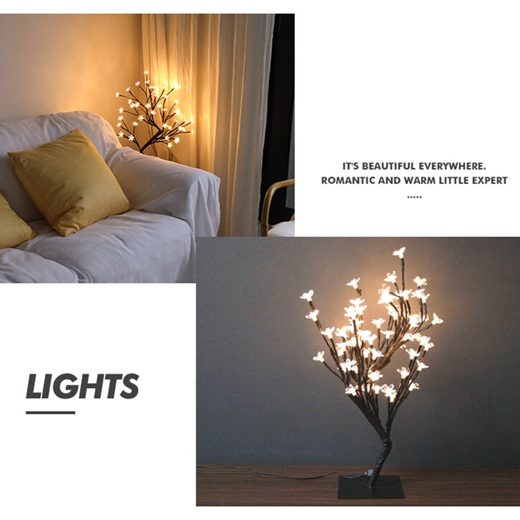 Cherry Tree Lamp Table Lamp Room Layout Decoration Creative Bedside Night Light Gift, 24 Lights Bauhinia Black Tree, 36 Lights Bauhinia Black Tree, 48 Lights Bauhinia Black Tree, 24 Lights Fiber Optic Black tree, 36 Lights Fiber Optic Black tree�������...