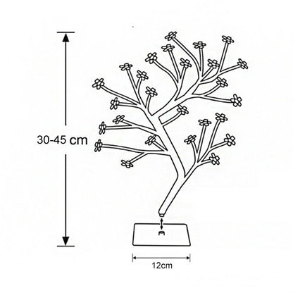 Cherry Tree Lamp Table Lamp Room Layout Decoration Creative Bedside Night Light Gift, 24 Lights Bauhinia Black Tree, 36 Lights Bauhinia Black Tree, 48 Lights Bauhinia Black Tree, 24 Lights Fiber Optic Black tree, 36 Lights Fiber Optic Black tree�������...