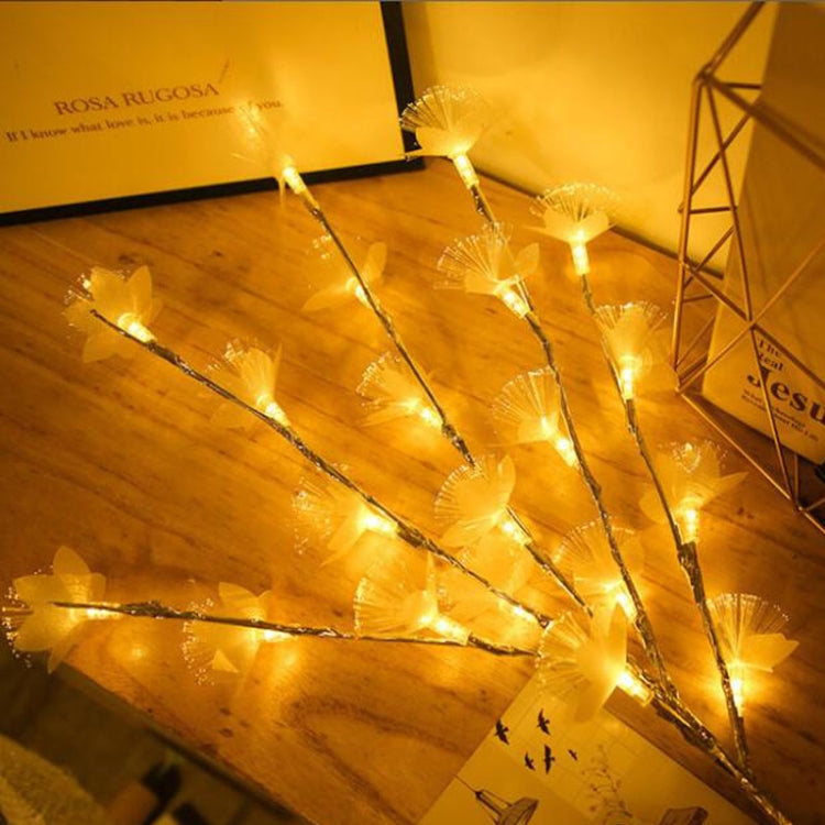 سلسلة أضواء LED مصنوعة من الألياف الضوئية على شكل أغصان زهور لغرفة النوم وفانوس ديكور رومانسي