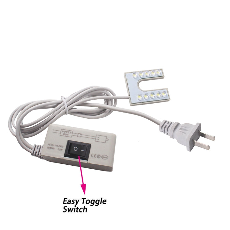 LED Sewing Machine Light U-shaped Bright Magnet Work Energy Saving Light, EU Plug, US Plug