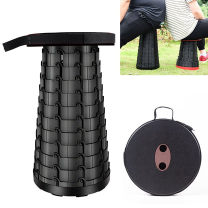 Outdoor Portable Folding Telescopic Plastic Stool Camping Fishing Garden Stool, 47cm(Black), 47cm(Red), 47cm(Yellow), 47cm(Green), 47cm(Purple)