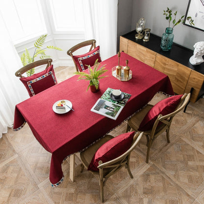 Solid Color Waterproof Tablecloth Linen Rectangular Tablecloth, 130x220cm, 130x240cm, 140x260cm, 130x300cm, 140x220cm, 140x240cm, 140x300cm