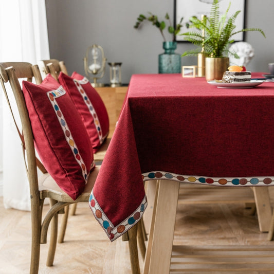 Solid Color Waterproof Tablecloth Linen Rectangular Tablecloth, 130x220cm, 130x240cm, 140x260cm, 130x300cm, 140x220cm, 140x240cm, 140x300cm