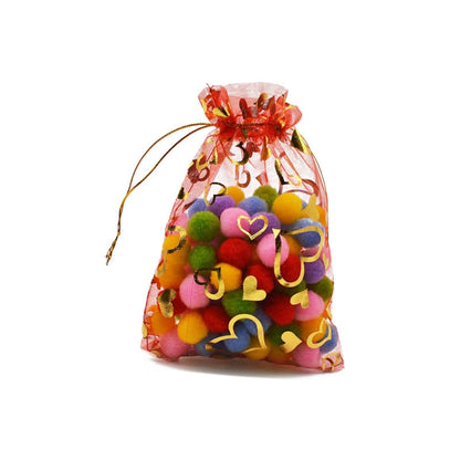 100 PCS Gift Pouches Bag Organza Bags Jewelry Candy Packaging Bags, 11x16cm, 17x23cm