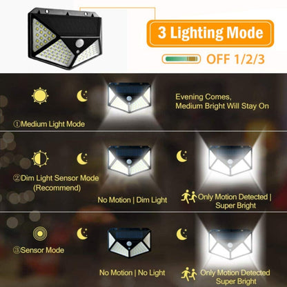 100 مصباح LED خارجي يعمل بالطاقة الشمسية