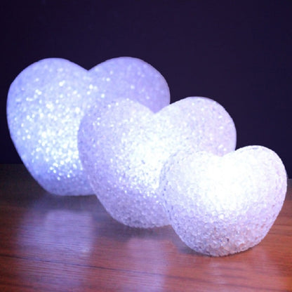 إضاءة ليلية LED داخلية زخرفية رومانسية ثلاثية الأبعاد على شكل قلب حب لعيد الحب وحفلات الزفاف، 8 سم قلب أبيض
