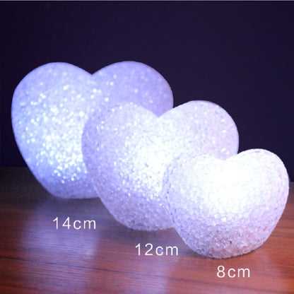 إضاءة ليلية LED داخلية زخرفية رومانسية ثلاثية الأبعاد على شكل قلب حب لعيد الحب وحفلات الزفاف، 8 سم قلب أبيض