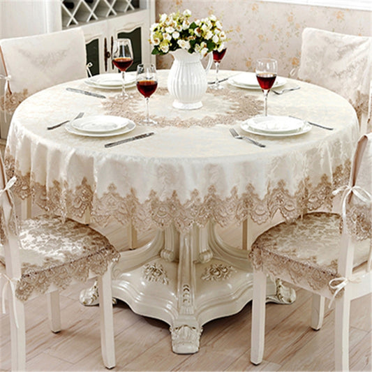 Classical Tablecloth Table Decor Jacquard Lace Elegant Table Cloth, 120cm Round, 150cm Round, 180cm Round