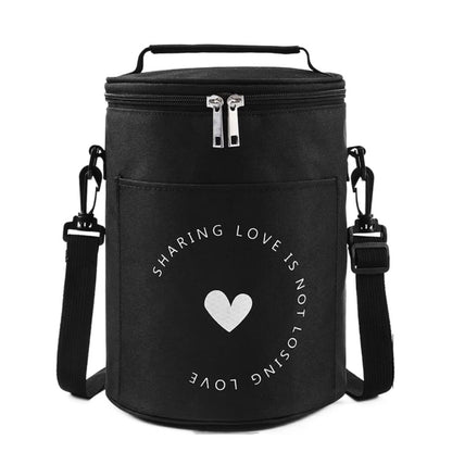 Round Lunch Bag Insulated Lunch Box Foldable & Portable Lunch Tote, L, M, S
