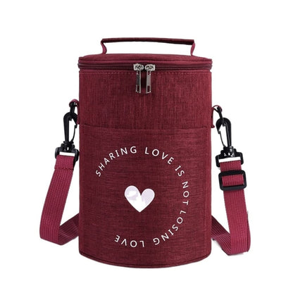 Round Lunch Bag Insulated Lunch Box Foldable & Portable Lunch Tote, L, M, S