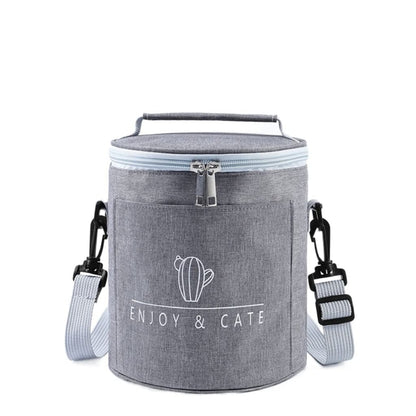 Round Lunch Bag Insulated Lunch Box Foldable & Portable Lunch Tote, L, M, S