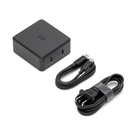 شاحن سطح المكتب الأصلي DJI بقوة 100 وات مع واجهتي إخراج USB-C، شاحن سطح المكتب بقوة 100 وات