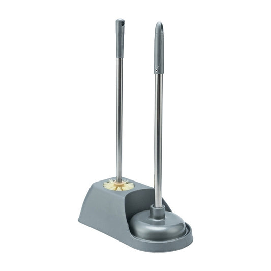 Household Long Handle Toilet Brush Suction Set Without Dead Angle Cleaning Brush, Gray, Brown