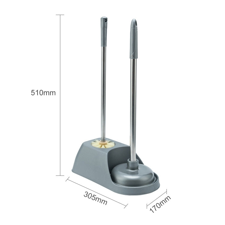 Household Long Handle Toilet Brush Suction Set Without Dead Angle Cleaning Brush, Gray, Brown