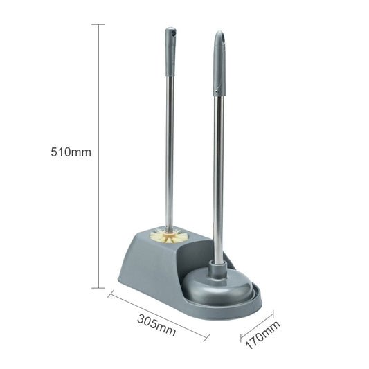 Household Long Handle Toilet Brush Suction Set Without Dead Angle Cleaning Brush, Gray, Brown