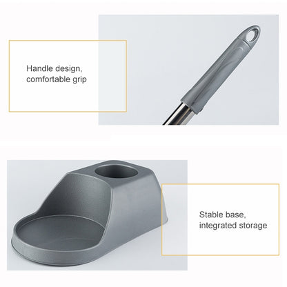 Household Long Handle Toilet Brush Suction Set Without Dead Angle Cleaning Brush, Gray, Brown