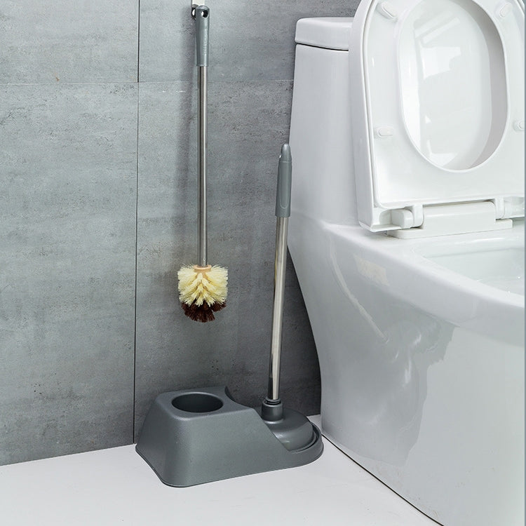 Household Long Handle Toilet Brush Suction Set Without Dead Angle Cleaning Brush, Gray, Brown
