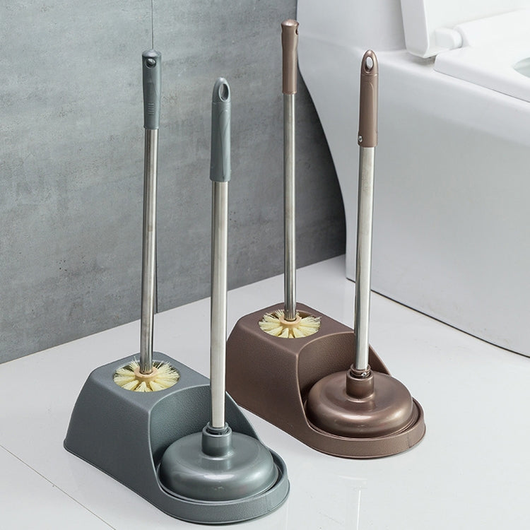 Household Long Handle Toilet Brush Suction Set Without Dead Angle Cleaning Brush, Gray, Brown