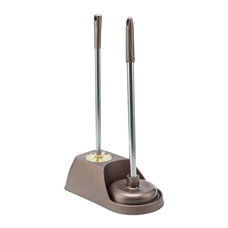 Household Long Handle Toilet Brush Suction Set Without Dead Angle Cleaning Brush, Gray, Brown