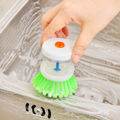 2 PCS Kitchen Washing Utensils Pot Dish Brush With Washing Up Liquid Soap Dispenser, Random Color Delivery