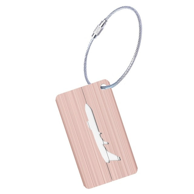 Brush Aluminum Luggage Tag Luggage Boarding Pass Check Tag