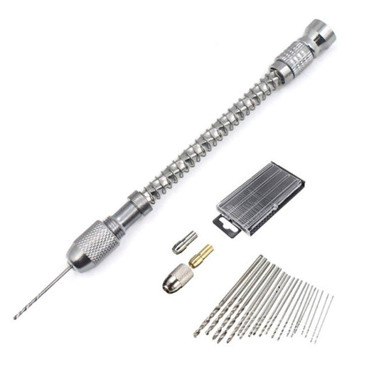 HIAIM Punch Semi-automatic Twist Drill Hand Drill Set, Hand Drills +0.3-1.6 Bits 20 PCS