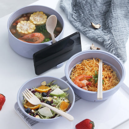 6 in 1 Student Instant Noodle Bowl Bamboo Fiber Canteen Cutlery Set