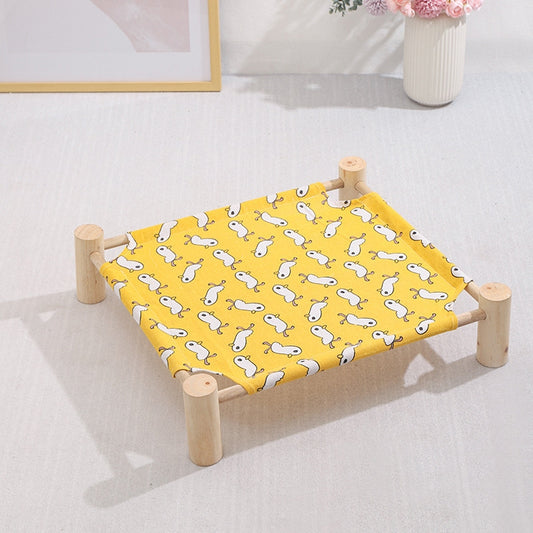 47x52cm Four Seasons Universal Removable And Washable Pet Bed Pet Nest, Small Yellow Duck, Small Color Triangle, Small Wooden Gray Bottom, Small White Cat Head, Small Yellow Background Rhombus, Small Wooden Alpaca, Small Blue Bunny, Small Cactus�������...