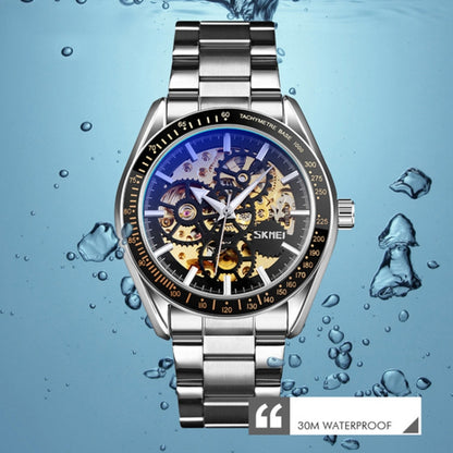 SKMEI 9194 Men Automatic Skeleton Mechanical Steel Band Watch