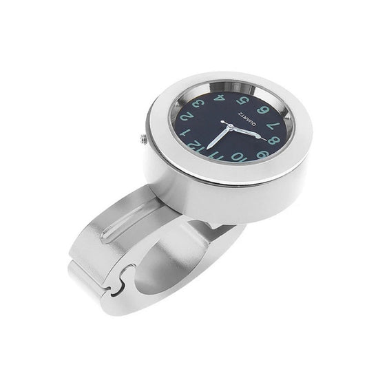 Motorcycle Bike Modified Handlebar Clock Watch, White, Black