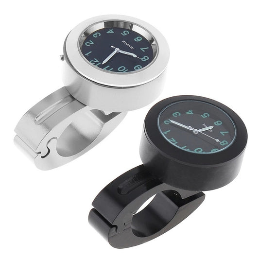 Motorcycle Bike Modified Handlebar Clock Watch, White, Black